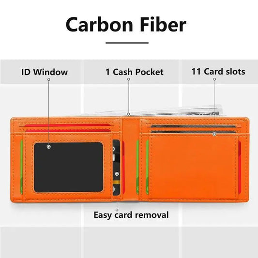 Carbon Fiber Ultra-Thin Men'S Wallet,11 Card Slots Anti-Scan RFID Shieâ
ăRFID anti-theft technologyă
Built-in high-density carbon fiber shielding layer, effectively blocking 13.56MHz frequency band signals, preventing electronic scanniNovaCartNovacartCarbon Fiber Ultra-Thin Wallet