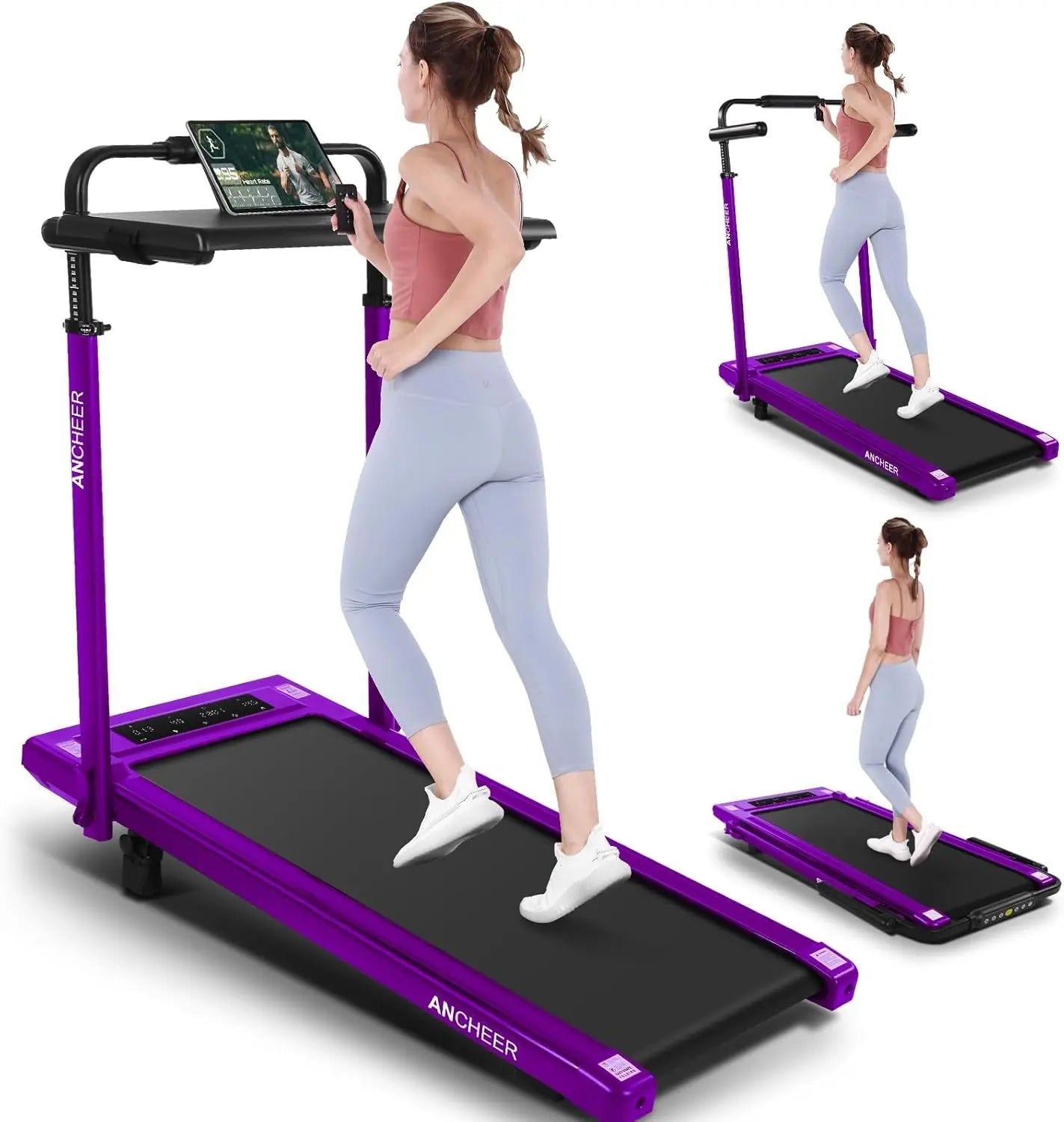 ANCHEER Treadmill with Desk Workstation& Adjustable Height, 8 in 1 FolInnovative 2-in-1 Treadmill: This Ancheer treadmill has 2 distinct functions. You can place the treadmill under your desk/table, and enjoy a walk at a speed of 1 to ANCHEERNovacartANCHEER Treadmill with Desk Workstation