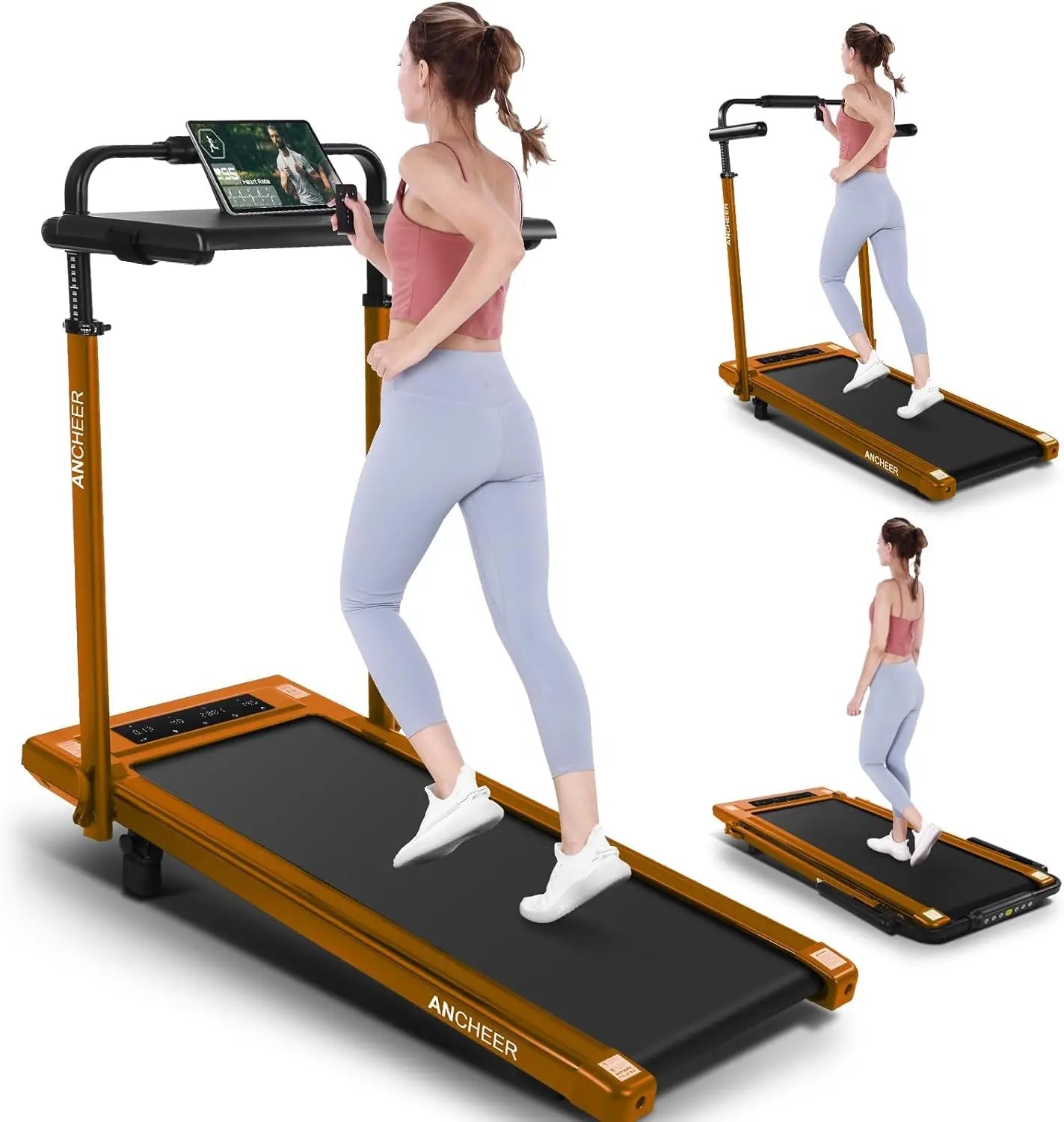 ANCHEER Treadmill with Desk Workstation& Adjustable Height, 8 in 1 FolInnovative 2-in-1 Treadmill: This Ancheer treadmill has 2 distinct functions. You can place the treadmill under your desk/table, and enjoy a walk at a speed of 1 to ANCHEERNovacartANCHEER Treadmill with Desk Workstation