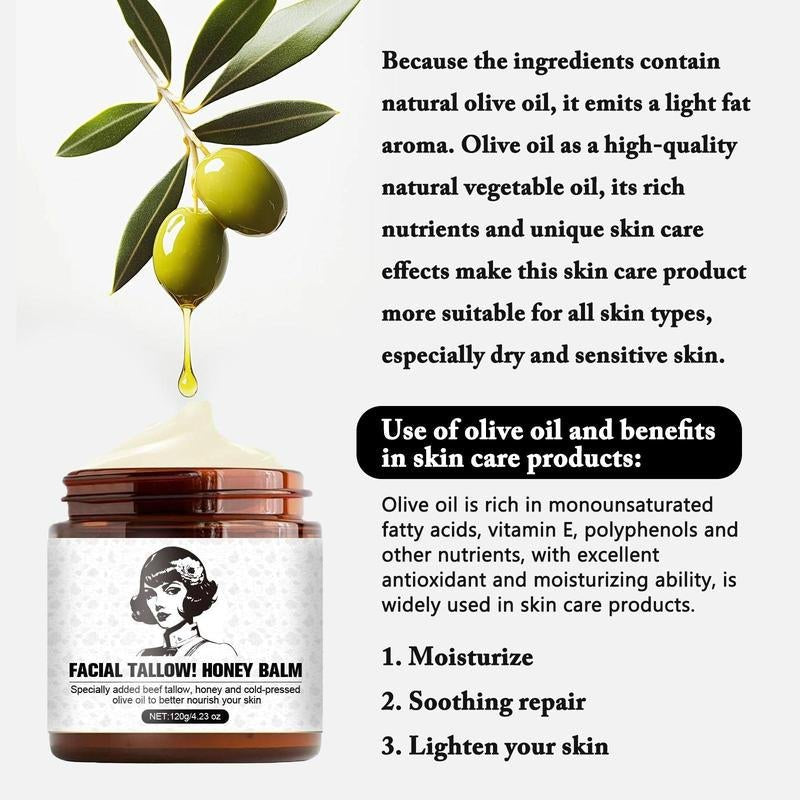 Beef Tallow & Honey Face Cream, Moisturizing Face Cream, Hydrating Skin Care Product for Women & Men - Novacart